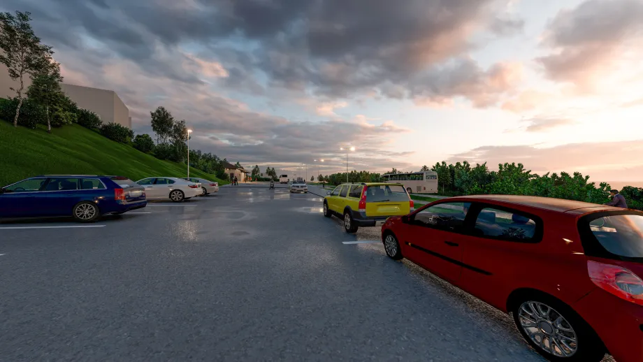 Skjelnan innfartsparkering perspektiv fra parkeringsplass