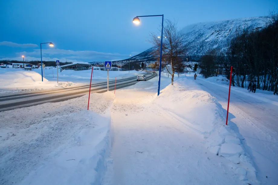 Belysning ved gangfelt.