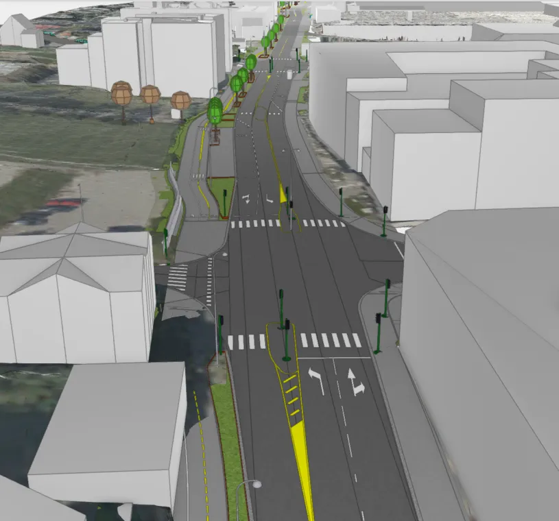 Illustrasjon veikryss.