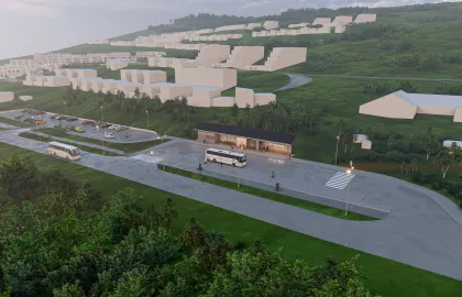 Skjelnan innfartsparkering fugleperspektiv