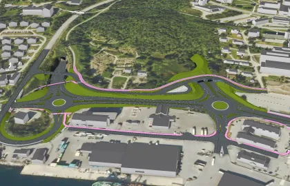 Illustrasjon av tunnelinnslag i Breivika